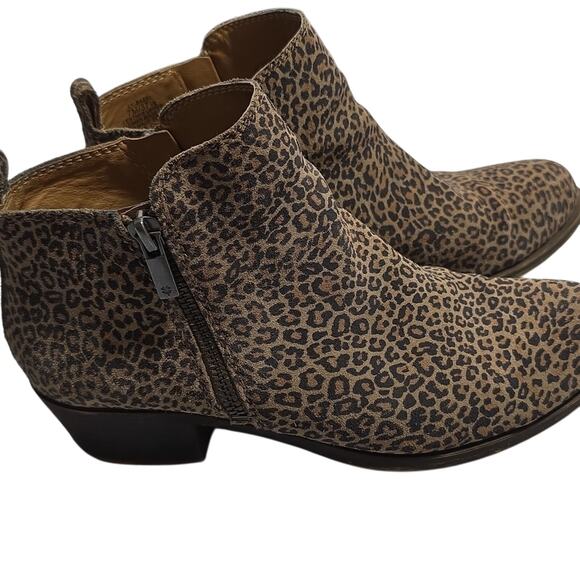 Lucky Brand Basel Womens Sz 7 Leopard Print Zip Ankle Boots - Picture 6 of 11